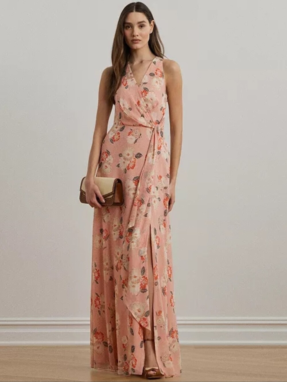 Lauren Ralph Lauren Sleeveless Floral Georgette Gown Size 6 NWT Romantic Formal
